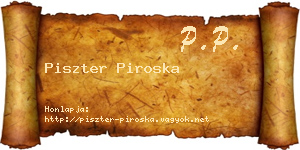 Piszter Piroska névjegykártya