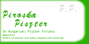 piroska piszter business card